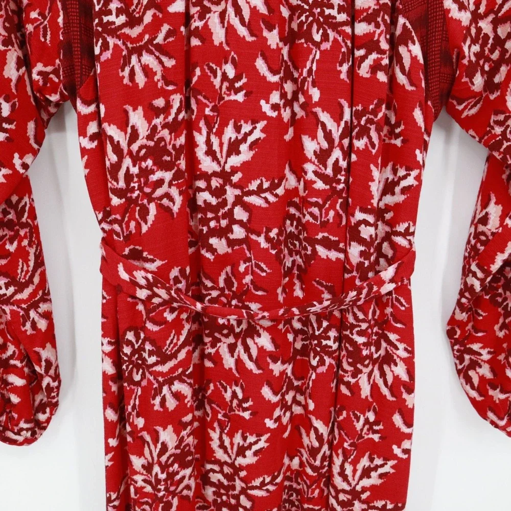 Knox Rose Midi Dress Women XXL Red Boho Hippie Bloomcore Grandmacore Cottagecore